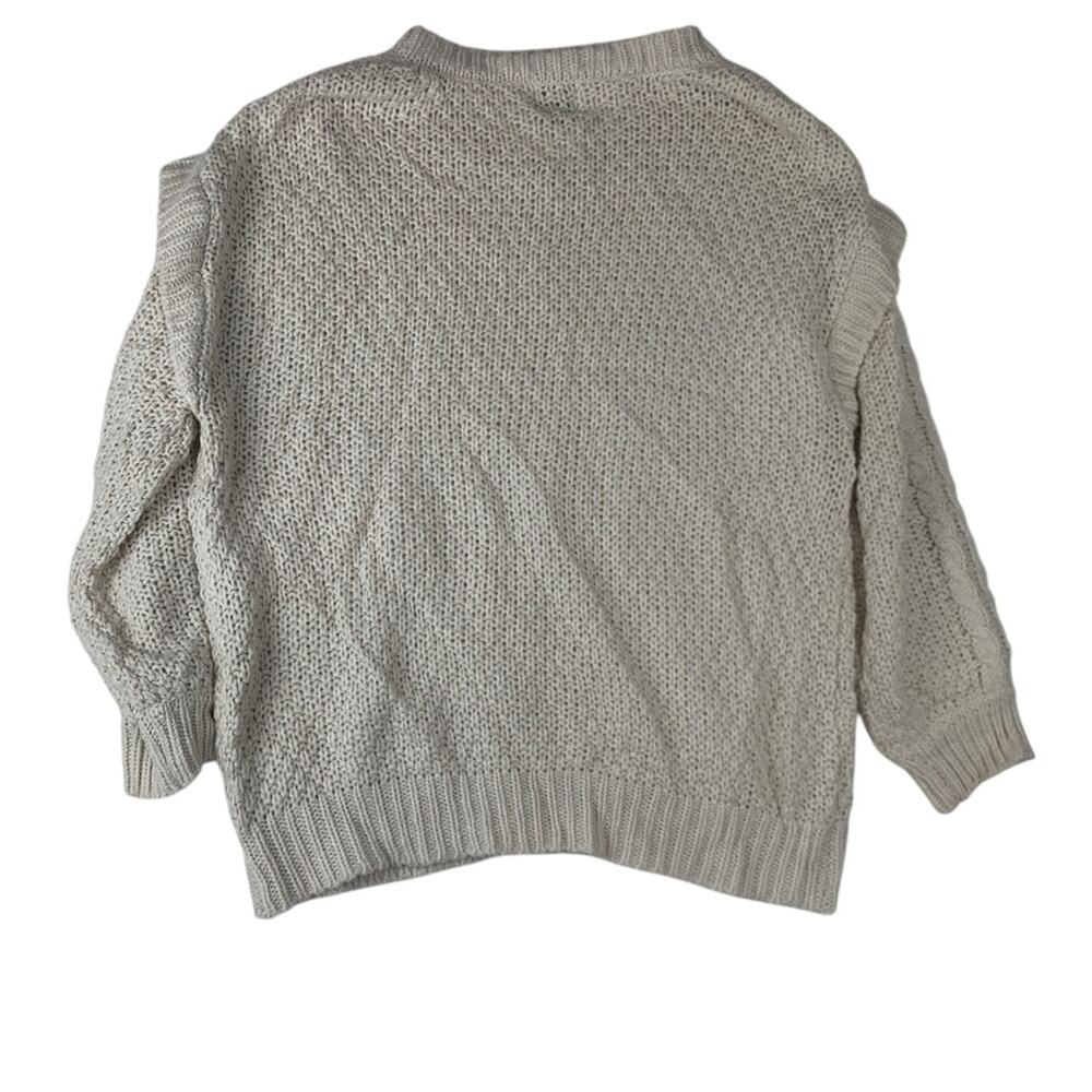Like Love size small cream sweater knit ruffle casual cute - Picture 8 of 8